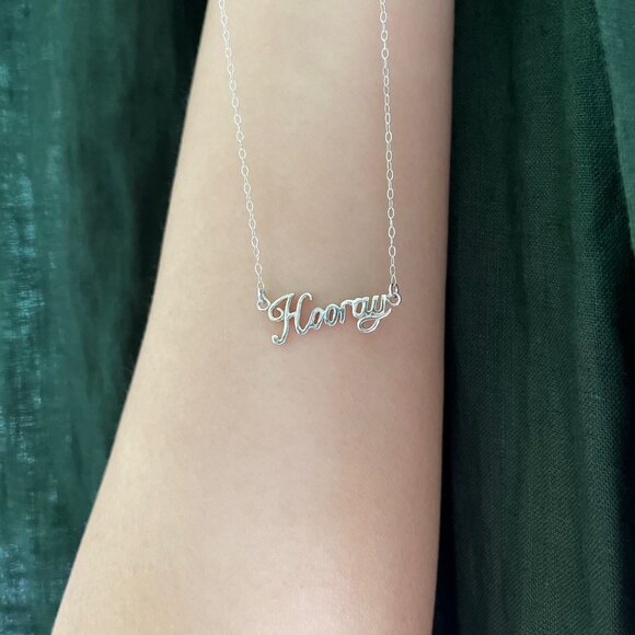 "HOORAY" Silver Necklace❕ - Picture 2 of 7